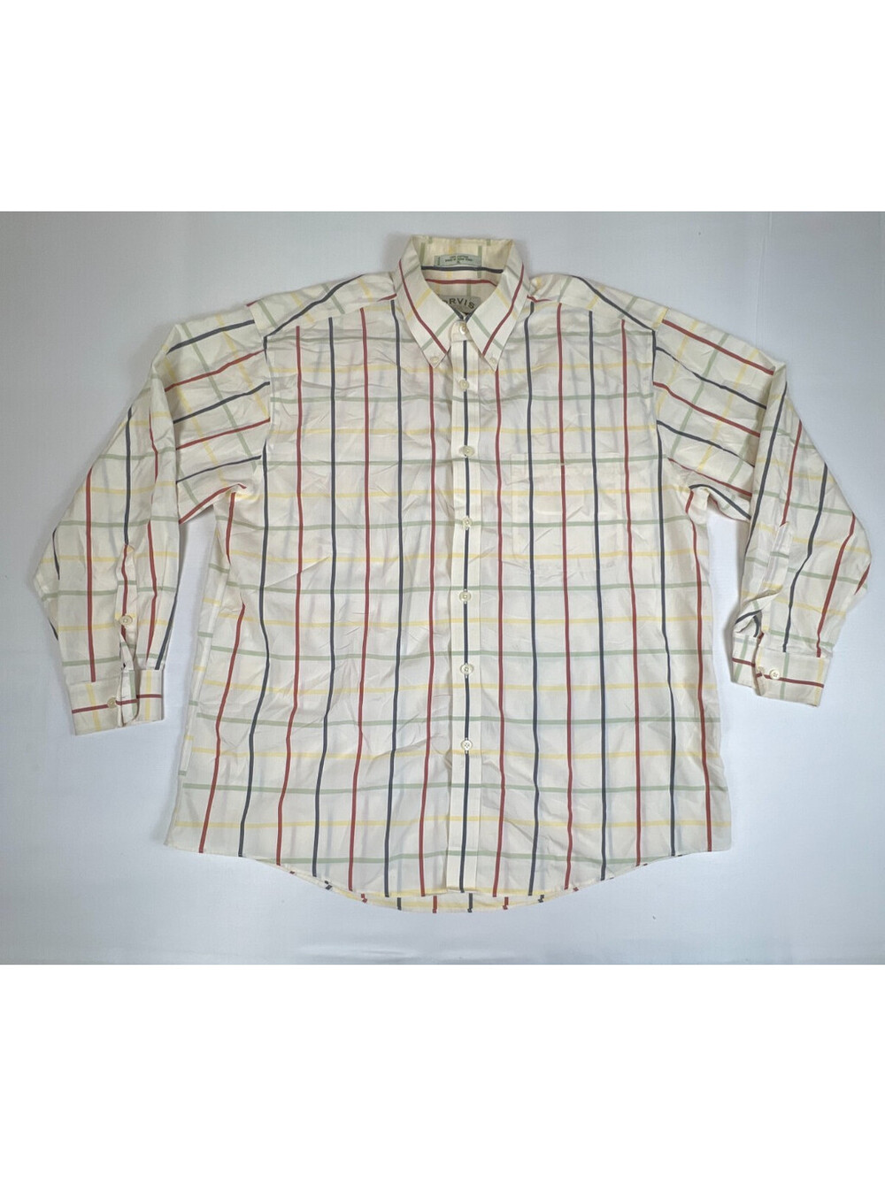 Orvis Sporting Traditions Men XL Multi Color Plaid Long Sleeve Button Down Shirt